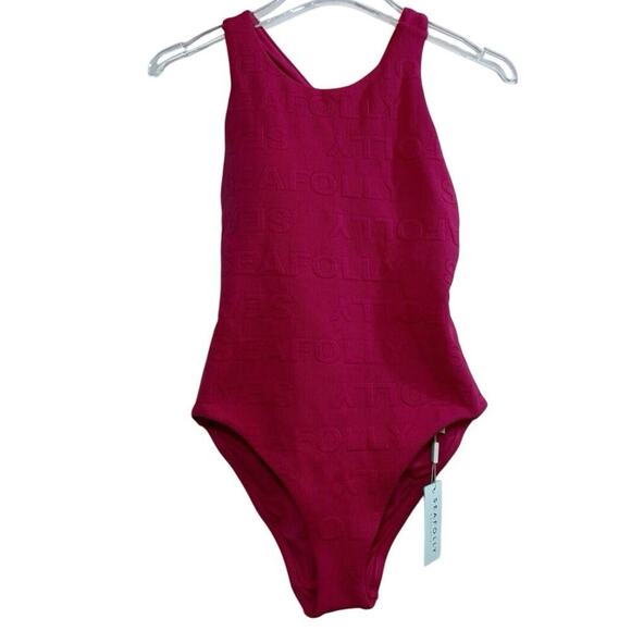 Seafolly High Neck Maillot in Persian Pink 
US Size 10 - Picture 2 of 4